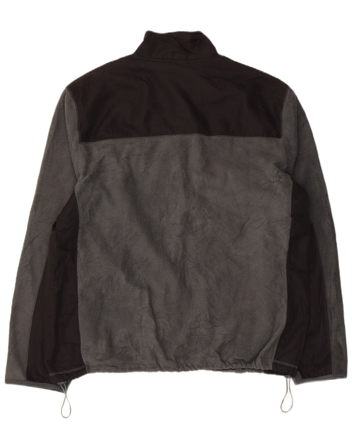 Starter-Herren-Fleecejacke, UK 42/44, großes graues Colourblock-Polyester