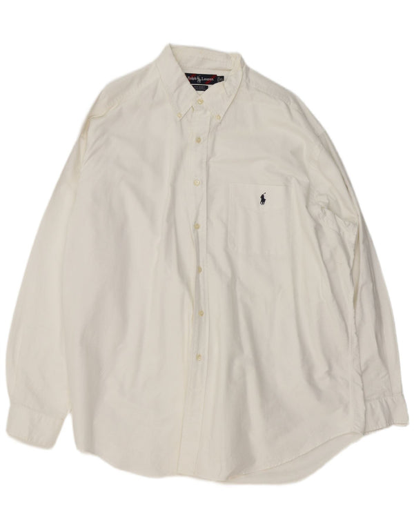 Ralph Lauren Herren Big & Tall Hemd XL, weiße Baumwolle