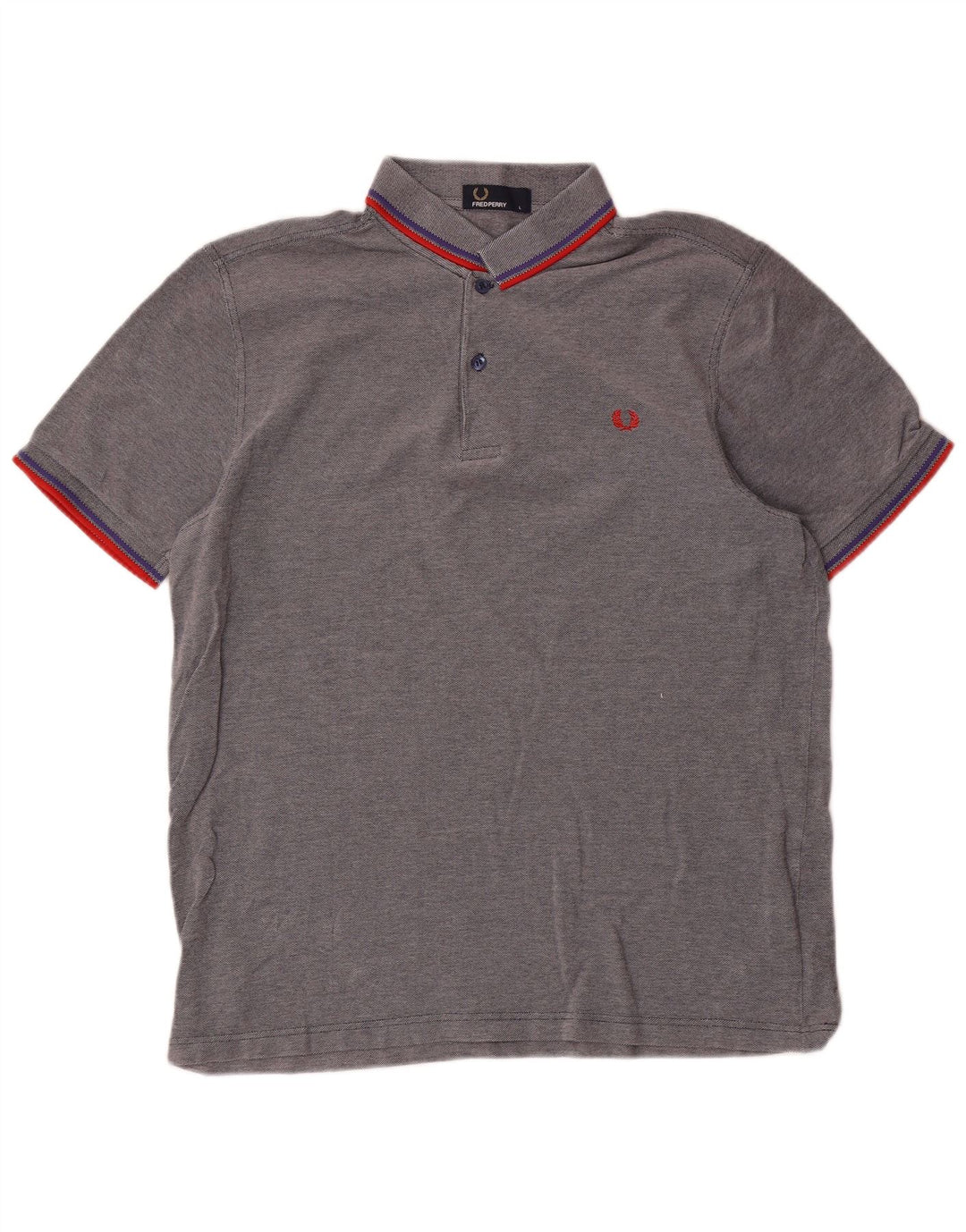 Fred Perry Herren-Poloshirt, große grau gestreifte Baumwolle
