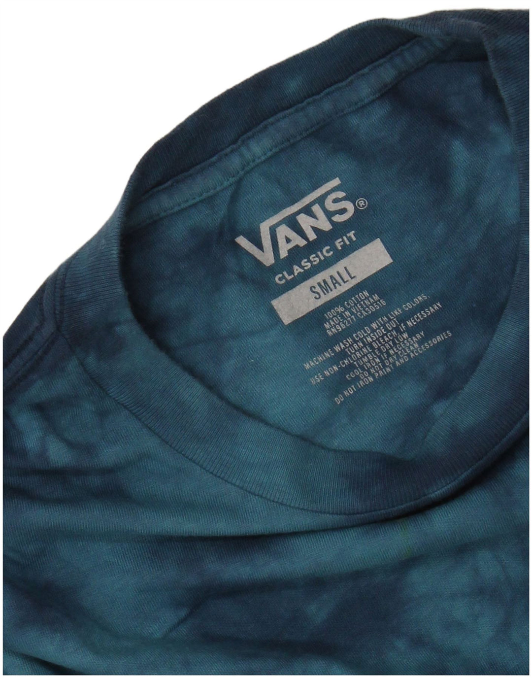 VANS Herren T-Shirt mit klassischer Passform, Grafik, Größe S, Blau, Batik-Baumwolle