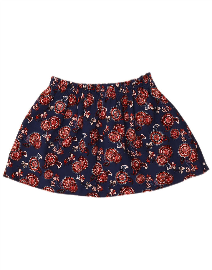 Zara Damen Minirock Medium W28 Marineblau geblümt