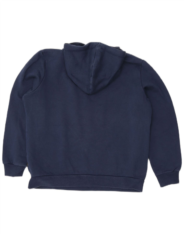 PUMA Damen-Pullover mit übergroßem grafischem Kapuzenpullover, UK 14, mittelmarineblaue Baumwolle