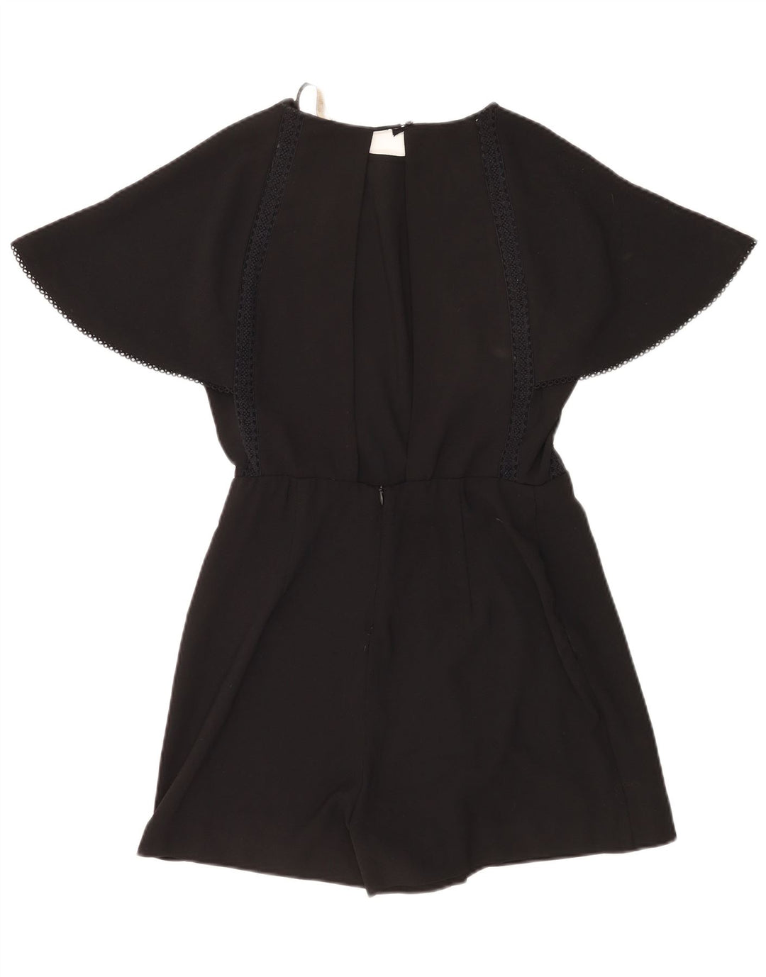 Zara Damen Kurzarm-Playsuit UK 14 Large Schwarz