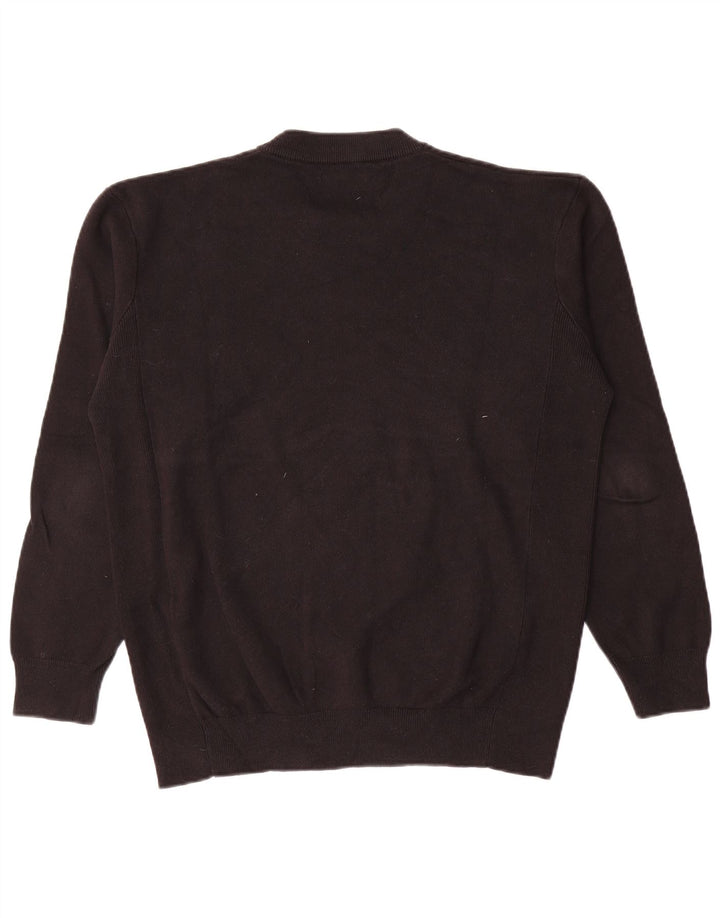Zara Herren-Pullover mit Rundhalsausschnitt, mittlere schwarze Baumwolle