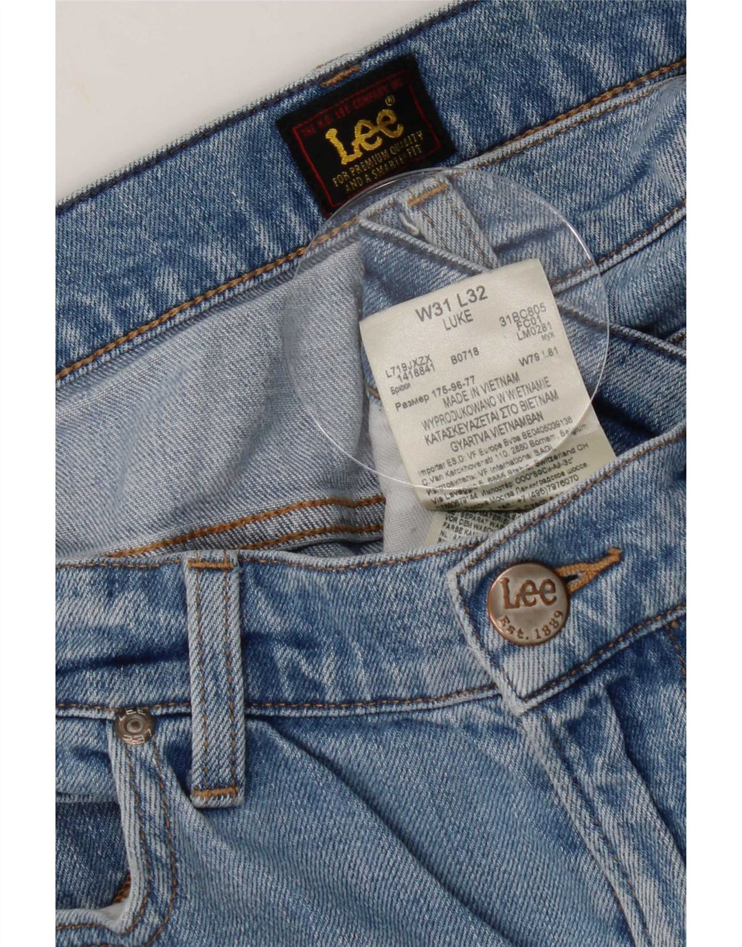 Lee Herren Slim Tapered Jeans W31 L28 Blaue Baumwolle