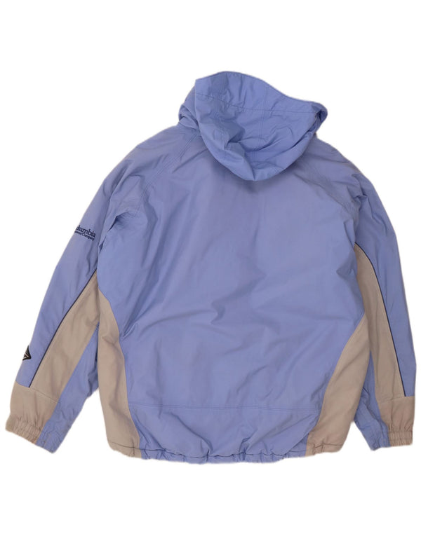 Columbia Damen Omni-Tech Kapuzen-Skijacke UK 18 XL Blaues Colourblock-Nylon