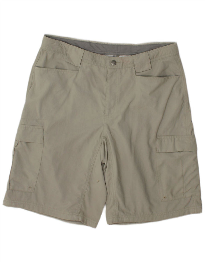 Columbia Herren-Cargoshorts W34, großes graues Nylon