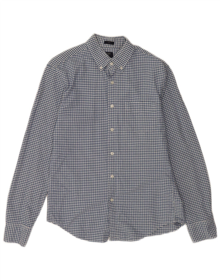 J. CREW Slim-Fit-Hemd für Herren aus mittelblauer Gingham-Baumwolle