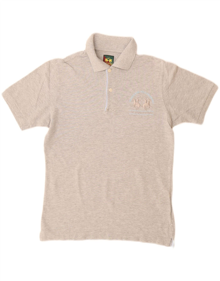 La Martina Herren-Poloshirt, kleine graue Baumwolle