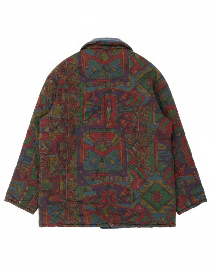 Vintage Herren Wendejacke, gepolstert, Größe 40, groß, mehrfarbig, geometrisch