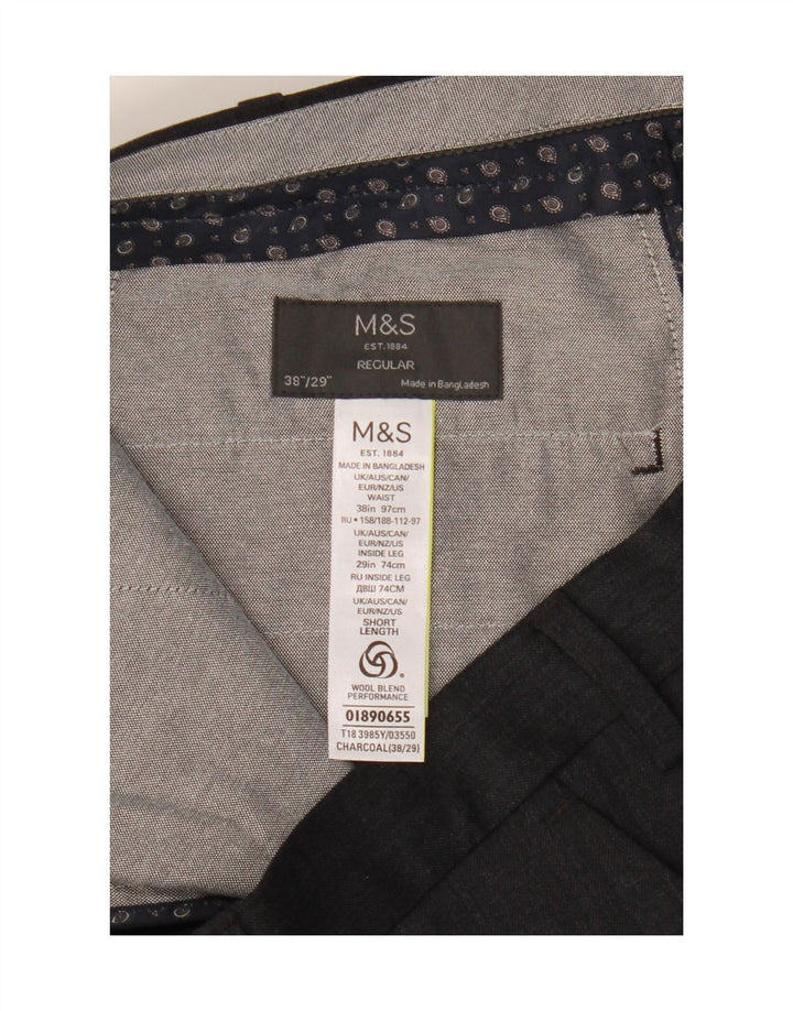 Marks & Spencer Herren-Anzughose, normal, W38, L29, grau, Polyester
