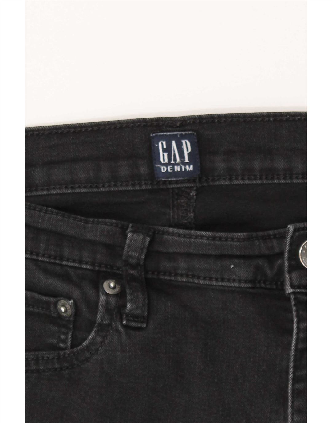Gap Damen Straight Jeans W31 L30 Schwarze Baumwolle