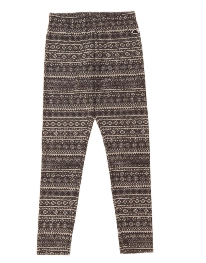 Champion Damen Leggings UK 8 Small Grau Fair Isle