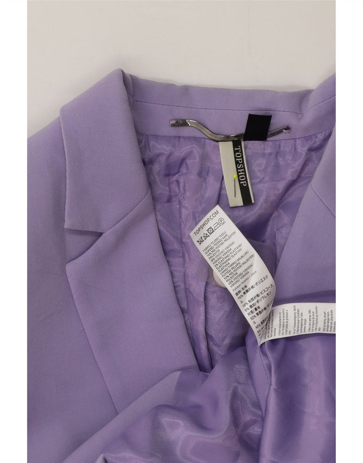 Topshop Damen Zweireiher-Blazerjacke, Größe S, Lila, Polyester