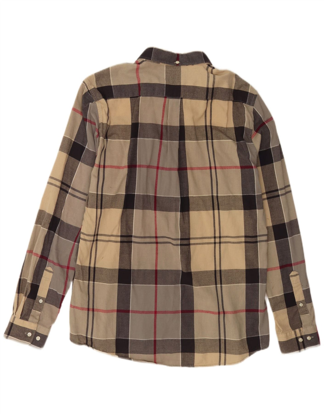 Barbour Herren-Hemd mit maßgeschneiderter Passform, groß, beige kariert, Baumwolle