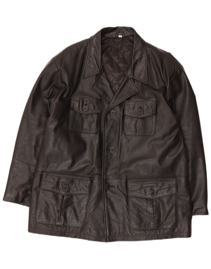 Vintage Herren Lederjacke UK 40 Large Schwarz