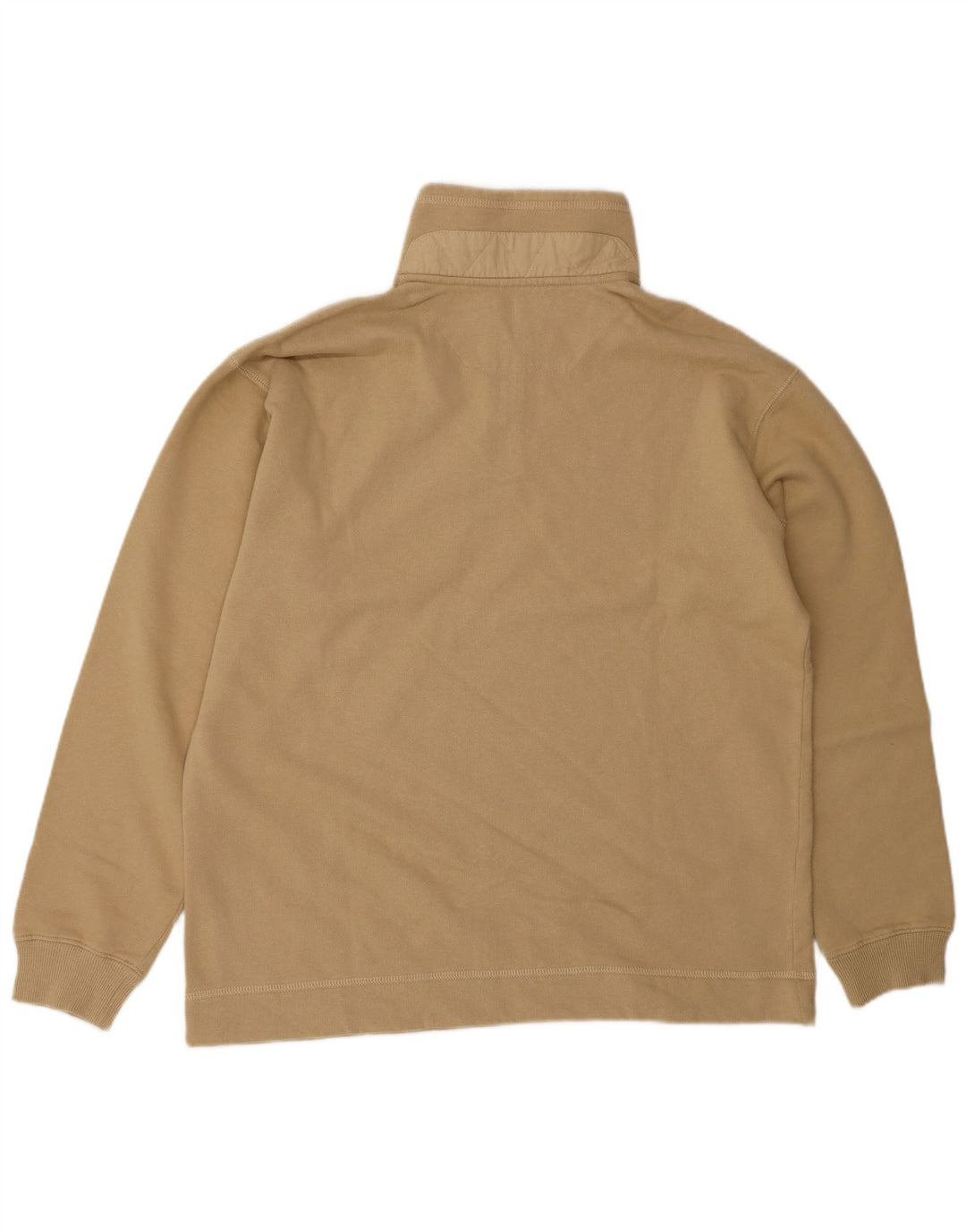 Think Pink Herren-Sweatshirt mit Reißverschluss am Hals, mittelbeige Baumwolle