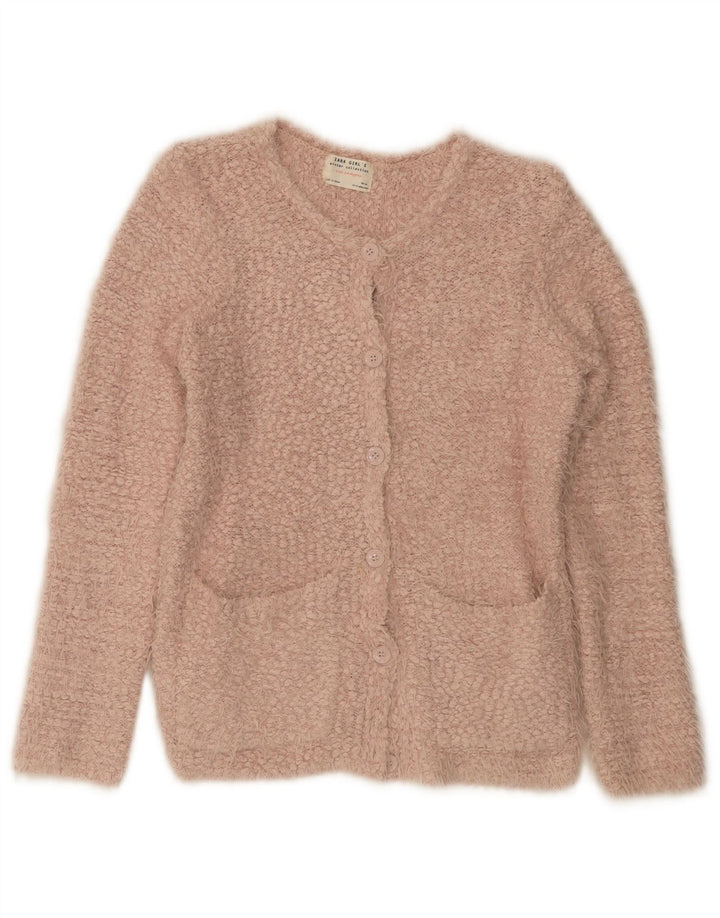 ZARA Mädchen Strickjacke, 13–14 Jahre, rosa, Polyester