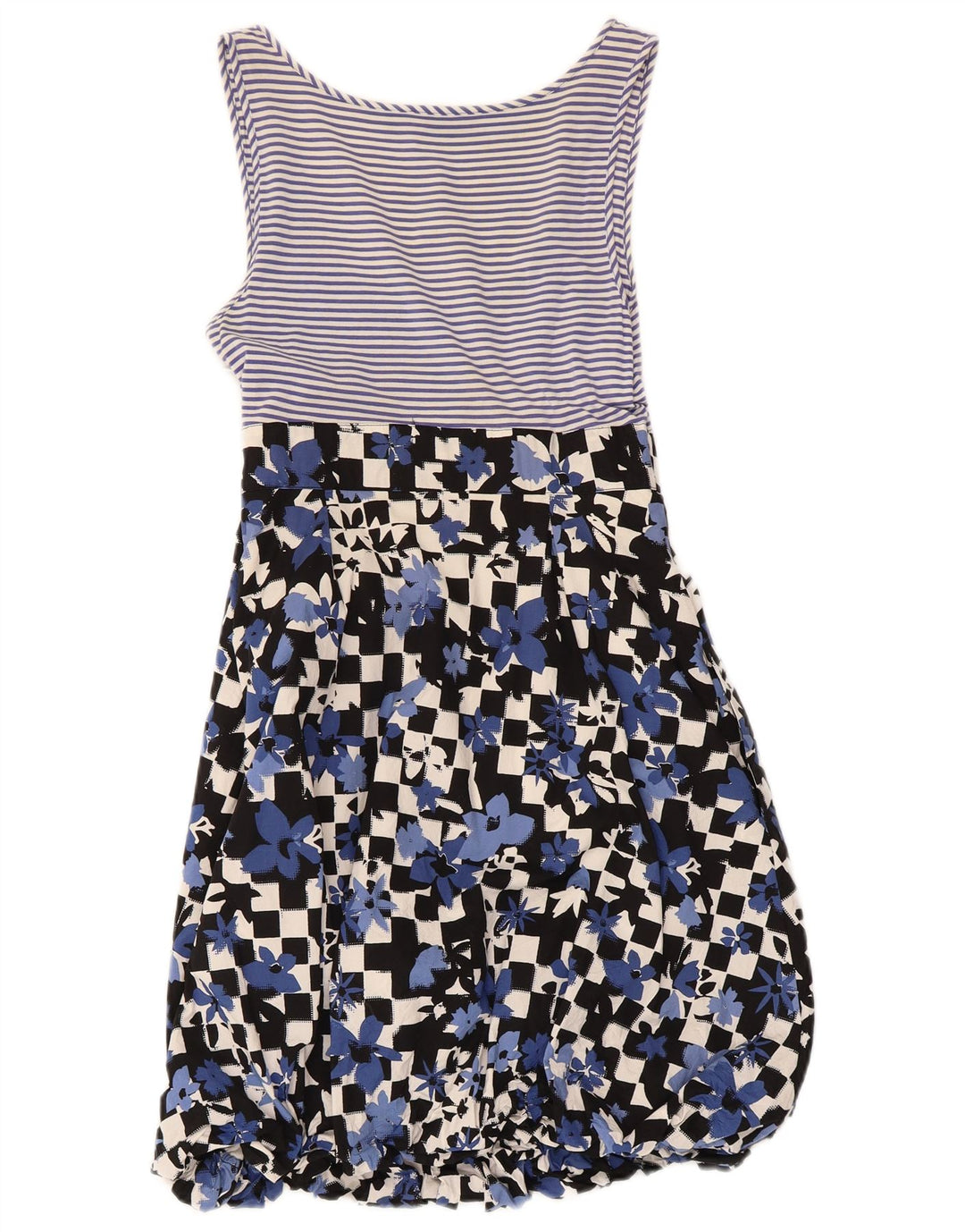Moschino Damen-Sommerkleid, Gr. 8, klein, blau geblümt