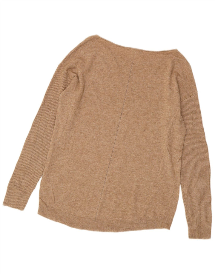 WHITE STUFF Damen-Pullover mit U-Boot-Ausschnitt, UK 12, mittelbeige Viskose