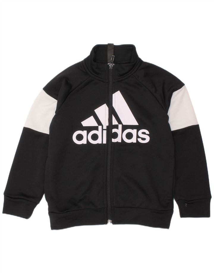 ADIDAS Jungen-Trainingsanzug mit grafischem Oberteil, 4–5 Jahre, Schwarz, Farbblock