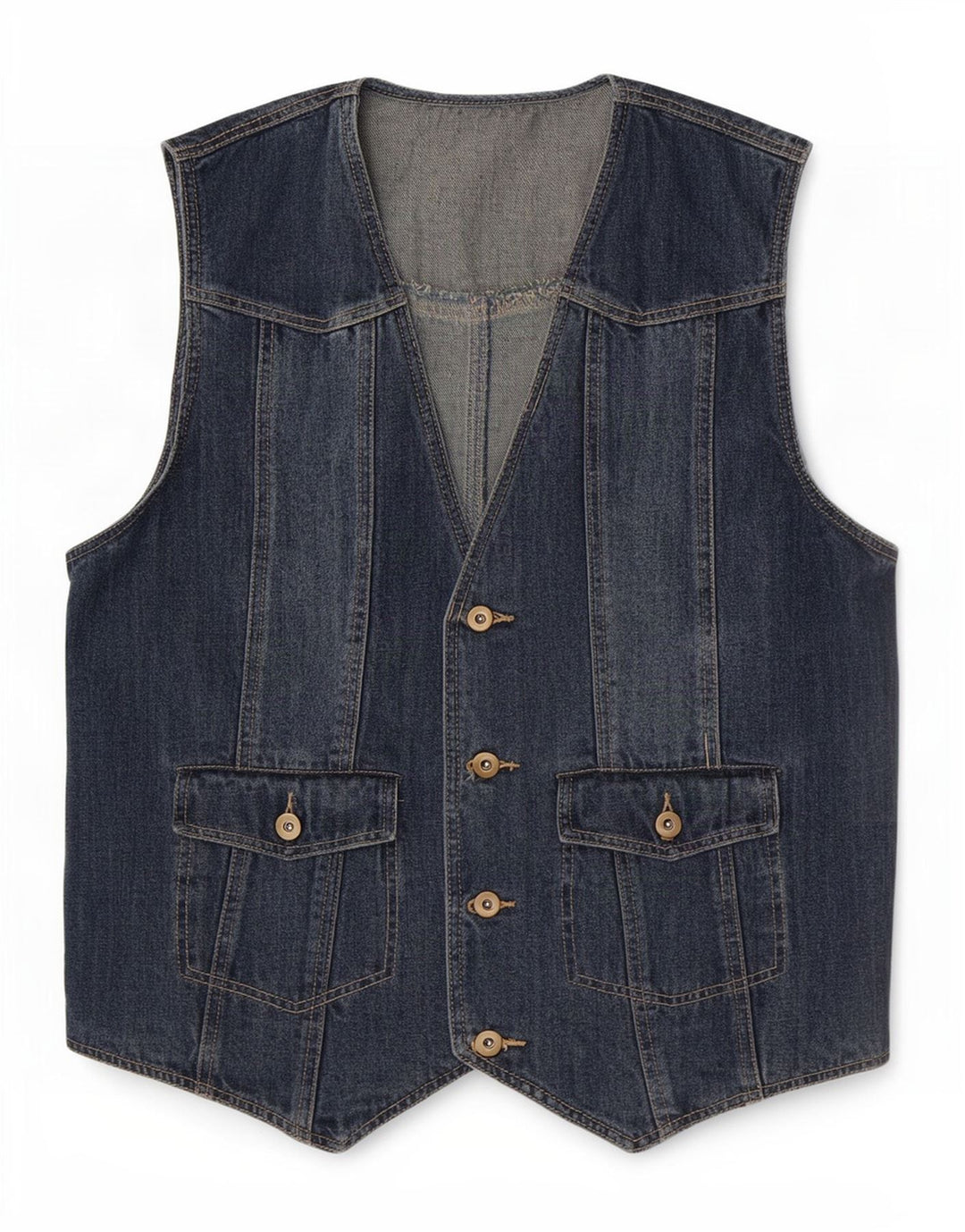 Vintage Herren Jeansweste IT 52 Große blaue Baumwolle