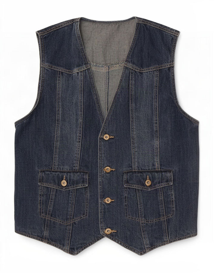 Vintage Herren Jeansweste IT 52 Große blaue Baumwolle