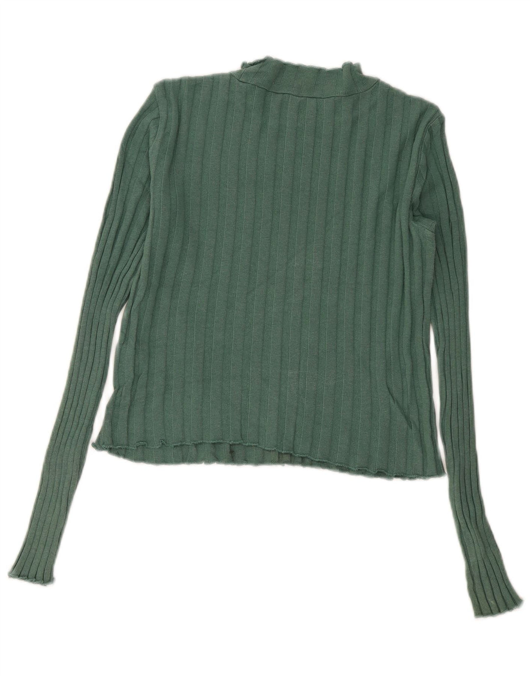 Zara Damen Crop Top Langarm UK 12 Mittelgrün