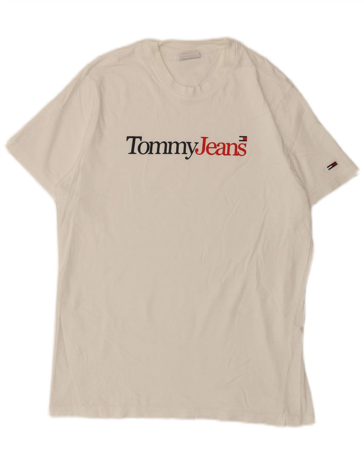 Tommy Hilfiger Herren T-Shirt mit Grafik, Größe S, Weiß