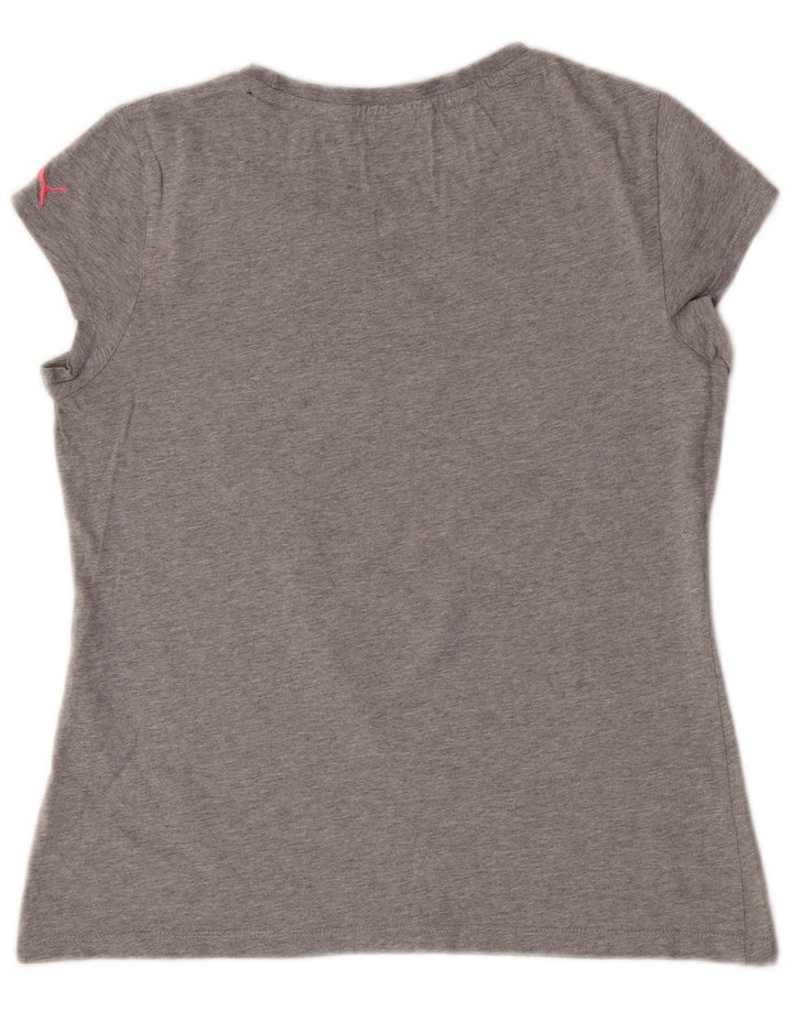 Puma Damen Graphic T-Shirt Top UK 14 Mittelgrau