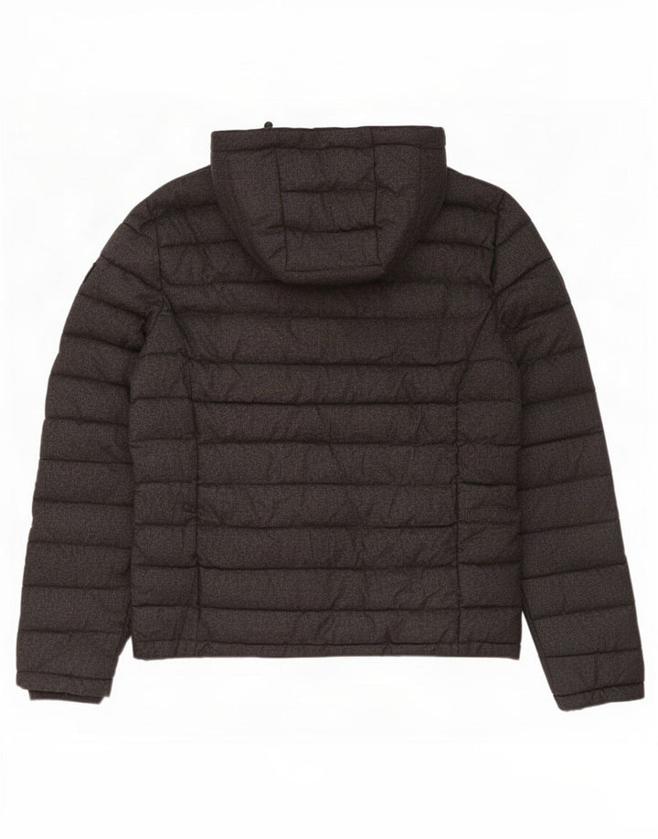 Superdry Herren-Kapuzenjacke, wattiert, UK 42, XL, Grau, Polyester