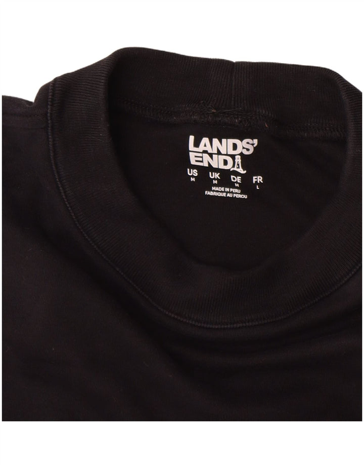 Lands End Herren-Top, langärmelig, mittelschwarz, Baumwolle