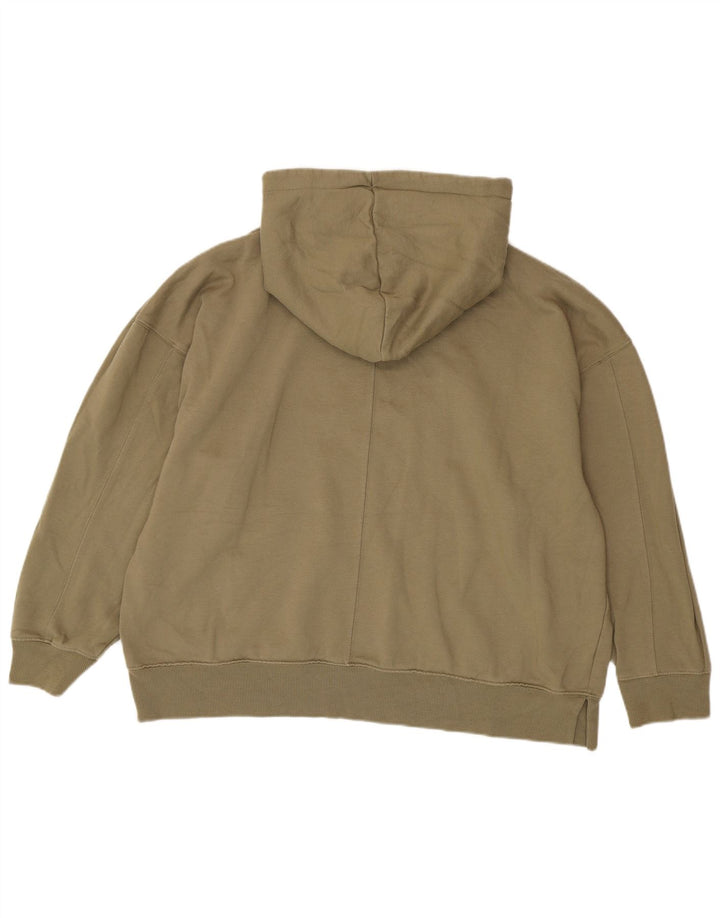 Topshop Damen Übergroßer Kapuzenpullover UK 12/14 Medium Khaki Polyester