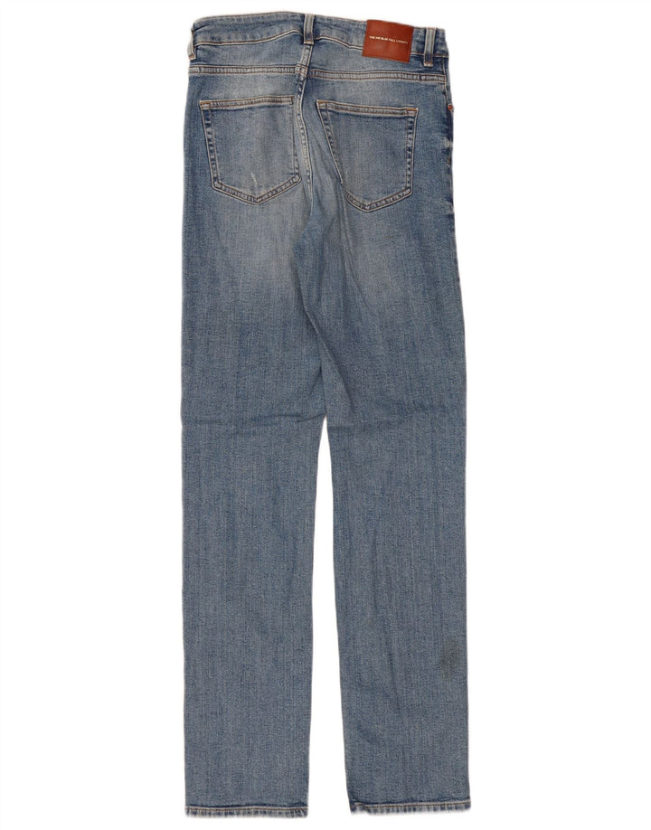 ZARA Damen Distressed Straight Jeans EU 36 XS W26 L32 Blau