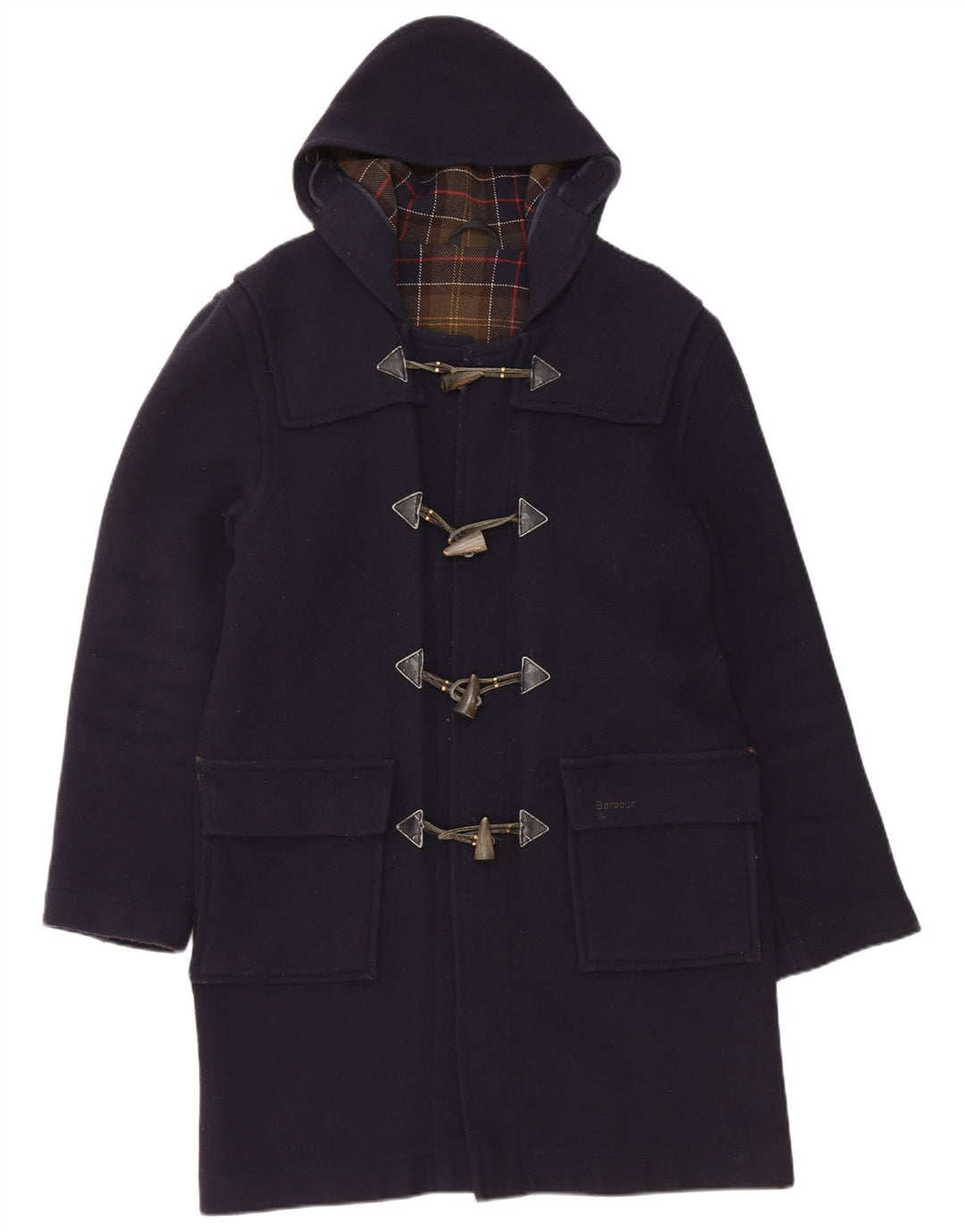 Barbour Herren-Dufflecoat mit Kapuze, UK 36, Größe S, marineblaue Wolle