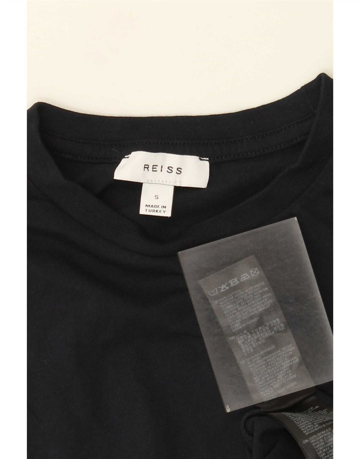 Reiss Herren T-Shirt Top Small Marineblau Baumwolle