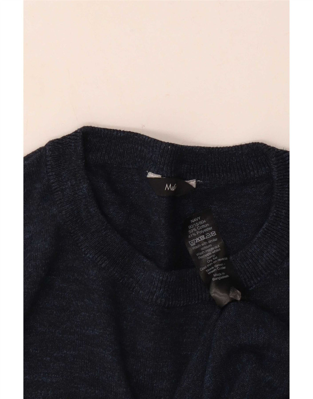 M&Co Herren-Pullover mit Rundhalsausschnitt, XL, marineblaue Baumwolle