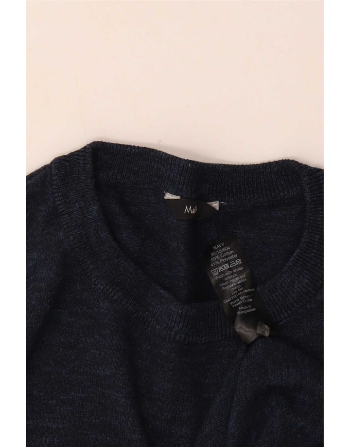 M&Co Herren-Pullover mit Rundhalsausschnitt, XL, marineblaue Baumwolle