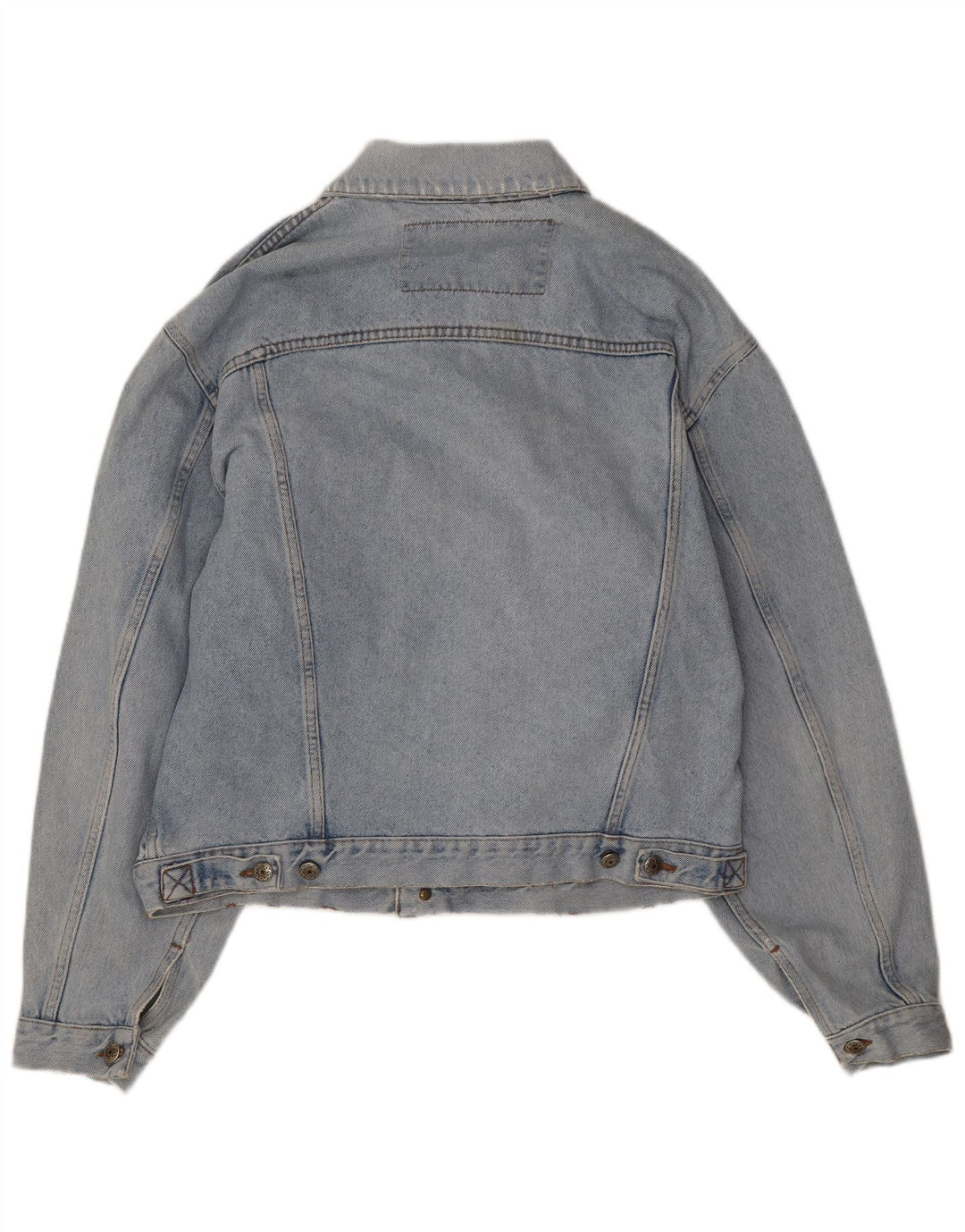 Vintage Herren Distressed Jeansjacke UK 40 Große blaue Baumwolle