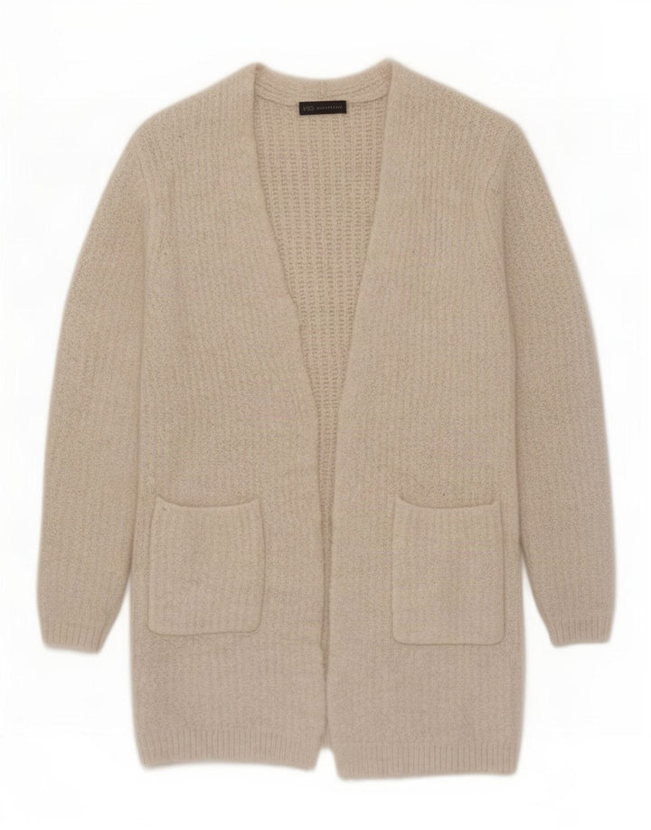 Marks & Spencer Damen Longline Open Cardigan Pullover UK 10 Small Beige