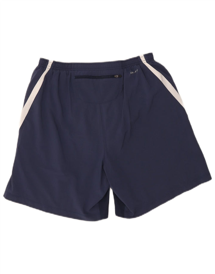 Nike Herren Dri Fit Sportshorts, groß, marineblaues Farbblock-Polyester