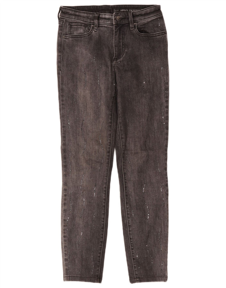 Armani Exchange Damen Super Skinny Jeans W25 L26 Grau