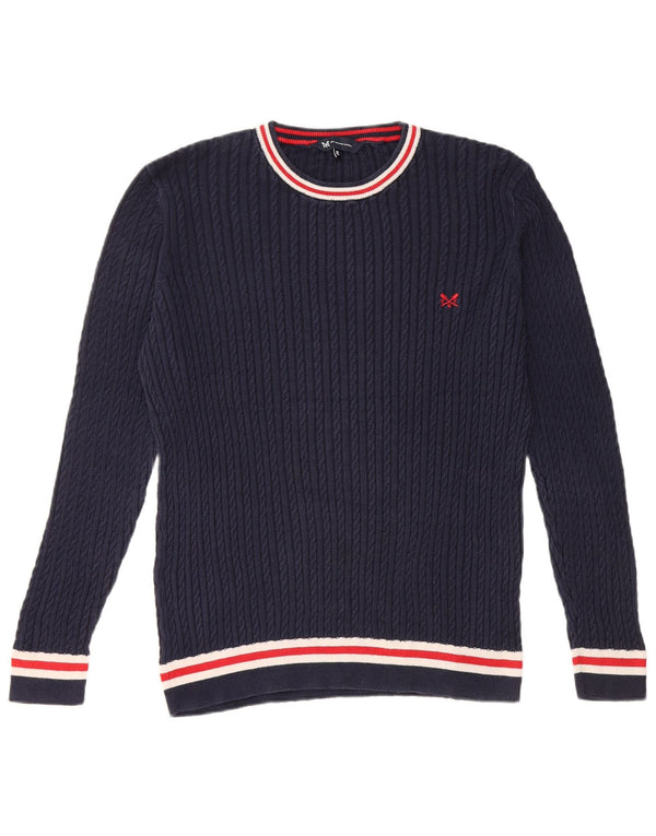 Crew Clothing Damen-Pullover mit Rundhalsausschnitt, UK 18, XL, Marineblau, Baumwolle