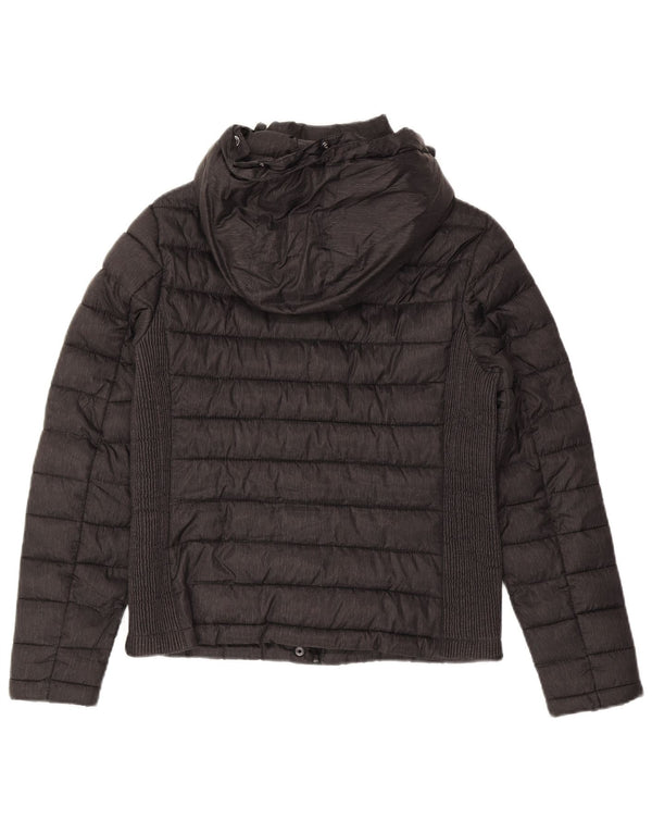 Superdry Girls Hooded Padded Jacket 15-16 Years Large Grey Polyester