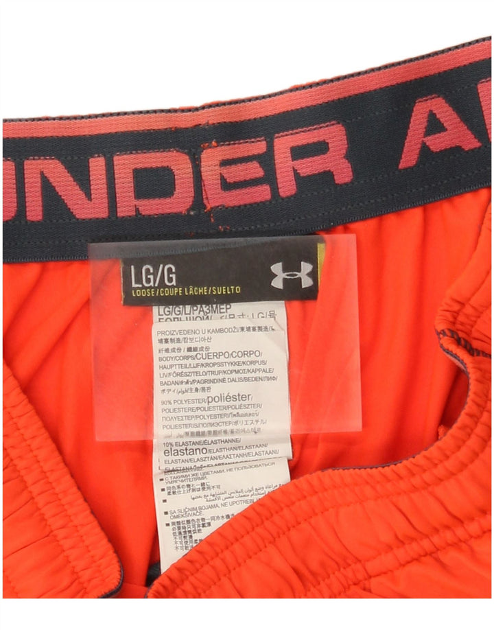 Under Armour Herren-Sportshorts, großes orangefarbenes Polyester
