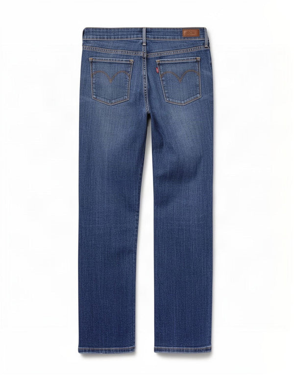 Levi's Damen Slight Curve Low Waist Straight Jeans W30 L30 Blaue Baumwolle
