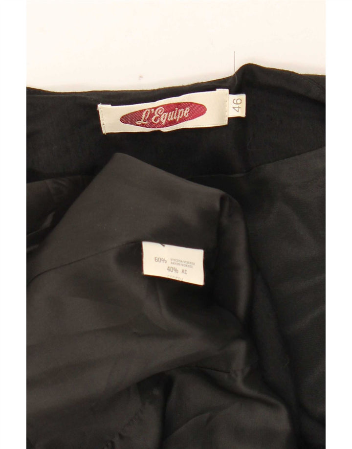 L'Equipe Damen 4-Knopf-Kurzarm-Blazerjacke IT 46 Large Schwarz