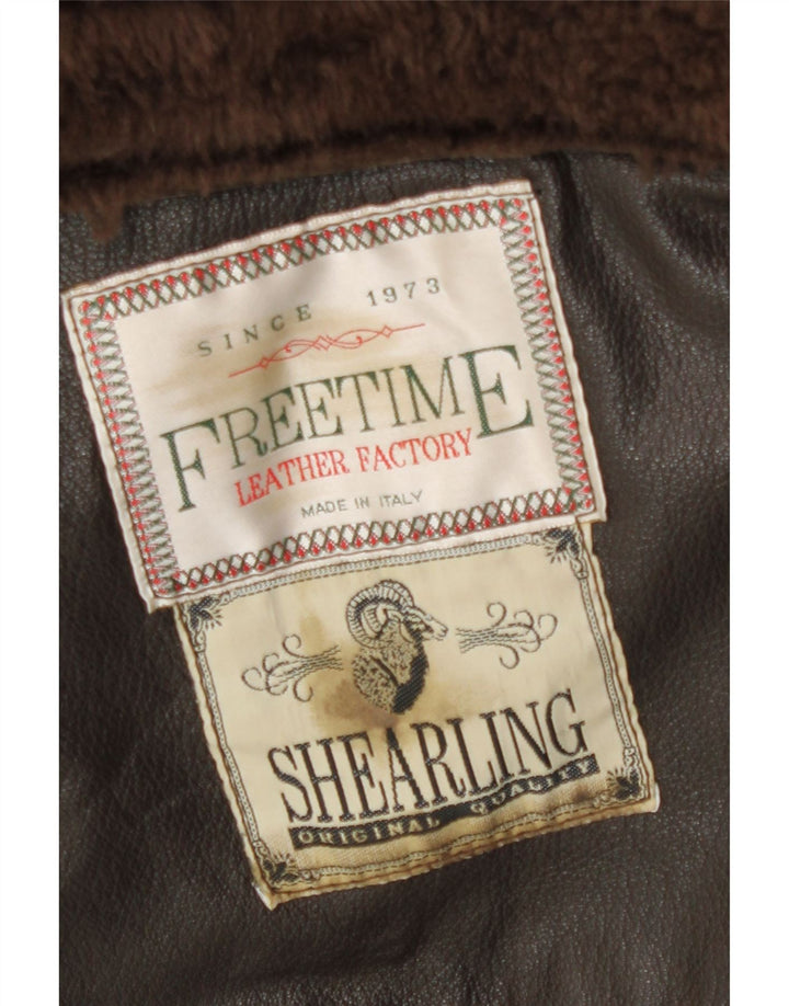 Vintage Herren Shearling Jacke UK 42 XL Braun Shearling