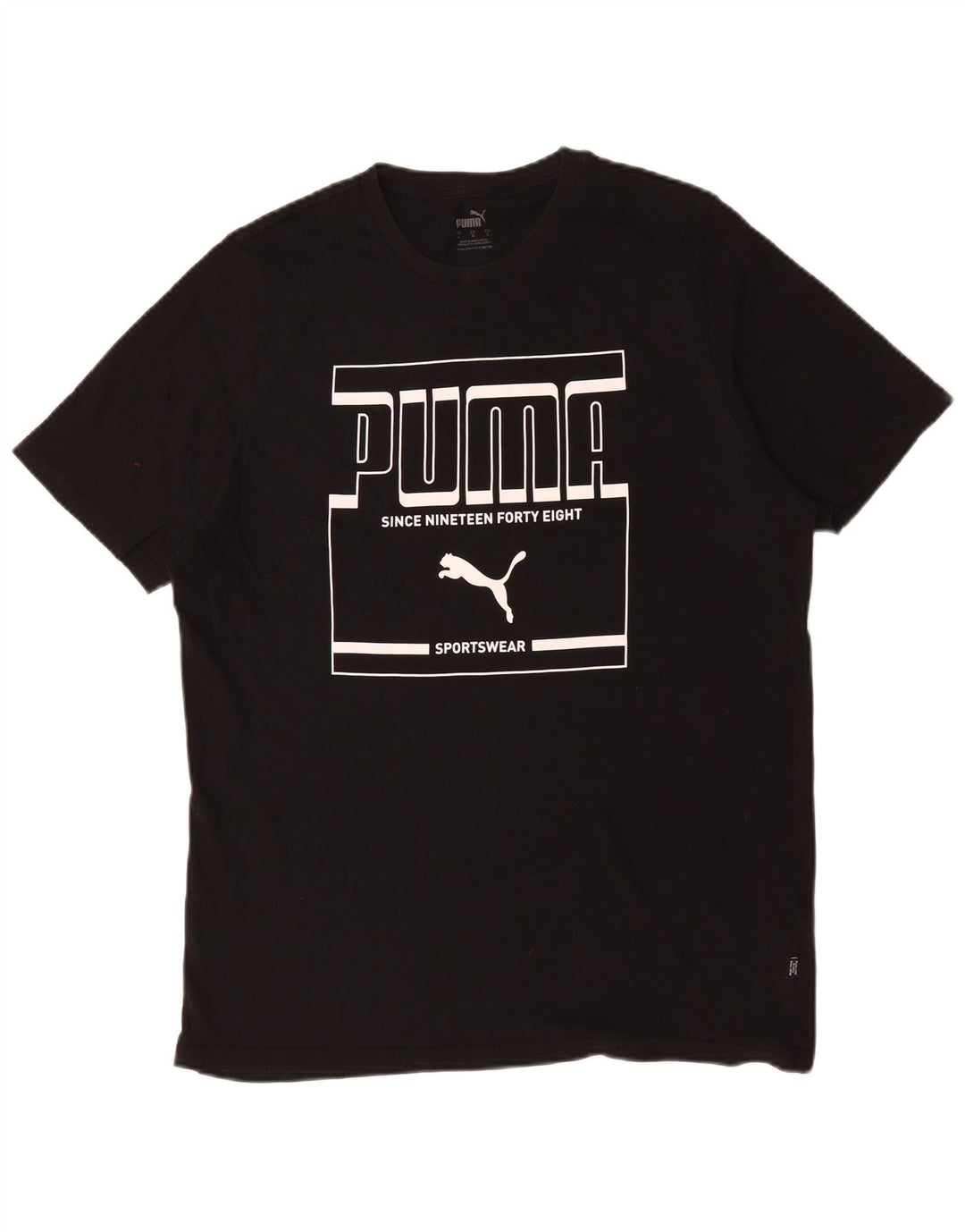 Puma Herren T-Shirt mit Grafik, groß, aus schwarzer Baumwolle