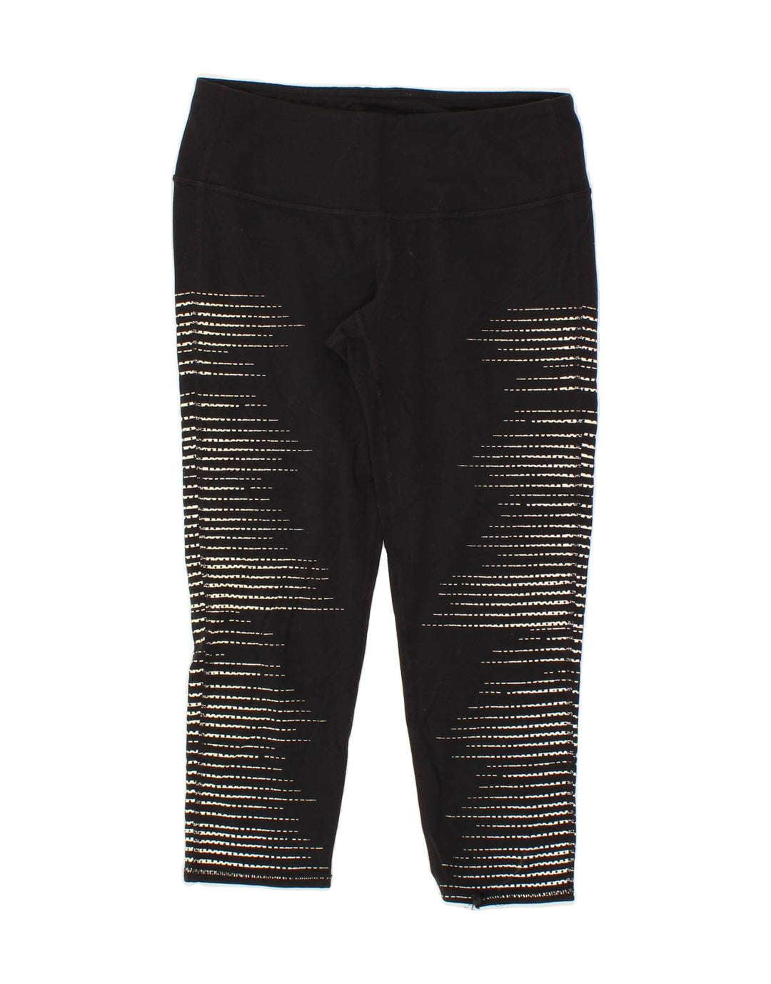 ATHLETA Womens Abstract Pattern Leggings UK 10 Small Black Nylon Vintage Athleta and Second-Hand Athleta from Messina Hembry 